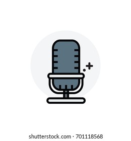 microphone Isolated Line Vector Illustration editable Icon