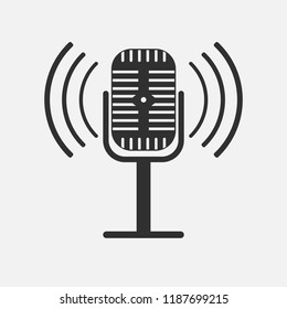 Microphone isolated on white background. Vector illustration. Eps 10.