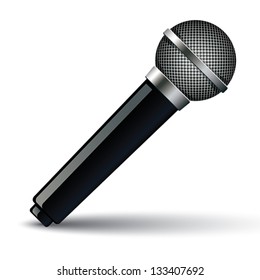 Microphone isolated on white background, icon, vector illustration.