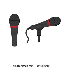 Microphone isolated on a white background in the cartoon style
