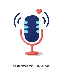 Microphone isolated on white background. Vector illustration