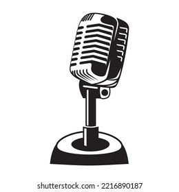 Microphone isolated on a white background. Vector illustration.