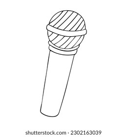 Micrófono aislado en la ilustración del vector de fondo blanco.