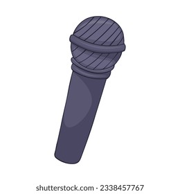 Micrófono aislado en la ilustración del vector de fondo blanco.