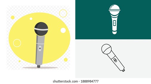 icono de vector aislado de micrófono. elemento de diseño de música