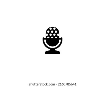 Microphone isolated vector illustration icon. Studio microphone emoji illustration icon