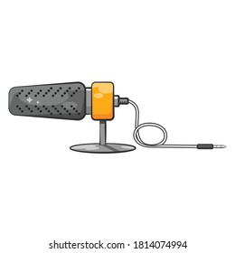 Mikrofon, einzelne Vektorgrafik. Tonaufnahme. Podcast-Aufnahme. Professionelles Tonaufnahme-Gerät. 