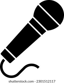 A microphone isolated vector silhouette.