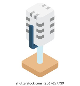 Microphone isometric 3d, Vector EPS 10 for print, digital UI, UX kit, web, app for business, electronic, smart home, technology