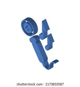Microphone isometric left top view 3D icon