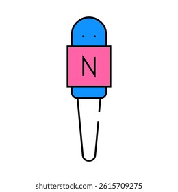 microphone journalist device line icon vector. microphone journalist device sign. isolated symbol illustration