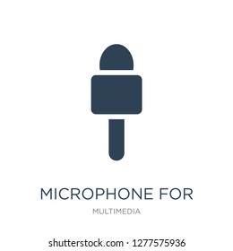 microphone for journalists icon vector on white background, microphone for journalists trendy filled icons from Multimedia collection, microphone for journalists vector illustration