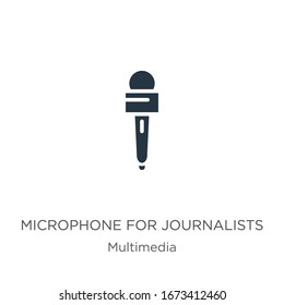 Microphone for journalists icon vector. Trendy flat microphone for journalists icon from multimedia collection isolated on white background. Vector illustration can be used for web and mobile graphic 