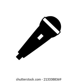 microphone, karaoke Icon in black flat glyph, filled style isolated on white background