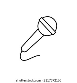 microphone, karaoke Icon in black line style icon, style isolated on white background