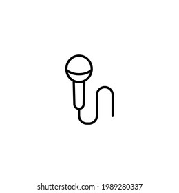 Microphone, karaoke simple thin line icon vector illustration