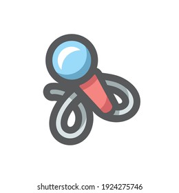 Icono del micrófono para el vector Karaoke Ilustración de dibujos animados