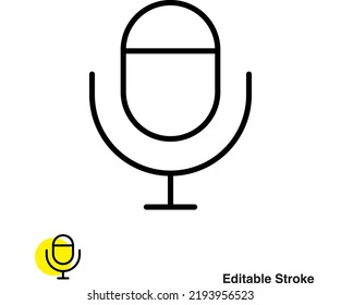 Microphone Karaoke Vector Line Icon