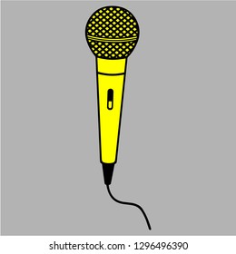 Microphone for Karaoke vector silhouette isolated