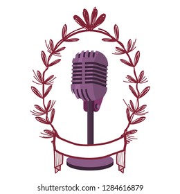 microphone and leaves