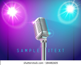 microphone in the light of two spotlights