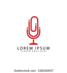 microphone line art icon isolated vector illustration