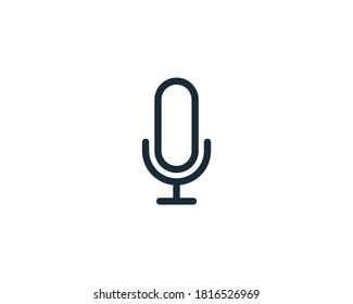 Microphone Line Art Icon Vector Logo Template Illustration Design