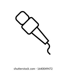 microphone line art vector icon - ui icon vector