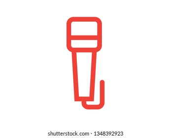 Microphone line color Icon vector. Mic sign. Karaoke microphone icon. Broadcast mic sign - Vector
