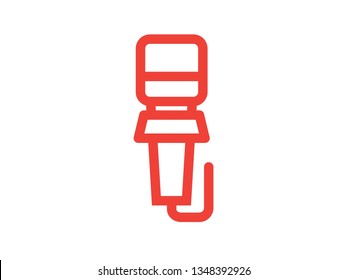 Microphone line color Icon vector. Mic sign. Karaoke microphone icon. Broadcast mic sign - Vector