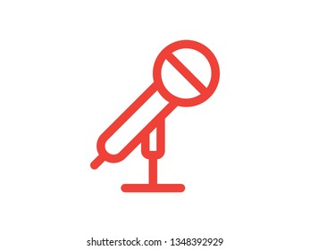 Microphone line color Icon vector. Mic sign. Karaoke microphone icon. Broadcast mic sign - Vector
