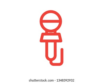 Microphone line color Icon vector. Mic sign. Karaoke microphone icon. Broadcast mic sign - Vector