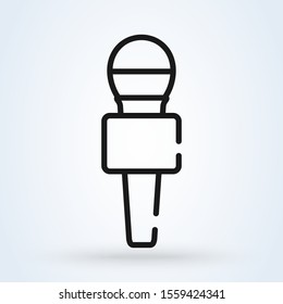 microphone line design. Simple vector modern icon illustration.