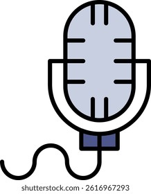 Microphone Line Filled Vector Icon Design
