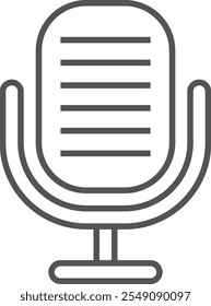 Microphone line icon. Audio record tool. Sound device