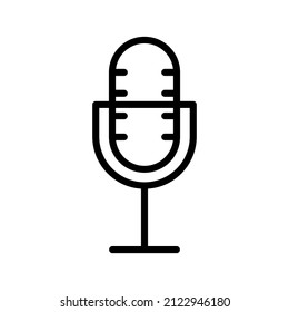 Microphone Line Icon Black Design
