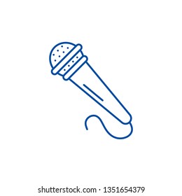Microphone line icon concept. Microphone flat  vector symbol, sign, outline illustration.