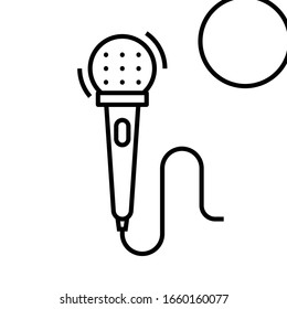 Microphone line icon, concept sign, outline vector illustration, linear symbol.