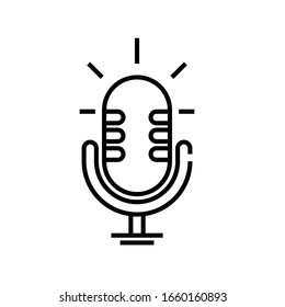 Microphone line icon, concept sign, outline vector illustration, linear symbol.