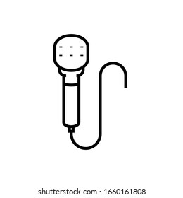 Mikrofon-Zeilensymbol, Concept-Zeichen, Umriss-Vektorillustration, Linearsymbol.