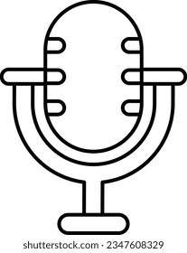  microphone line icon design style 