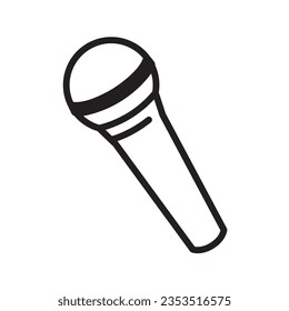 microphone line icon design vector template