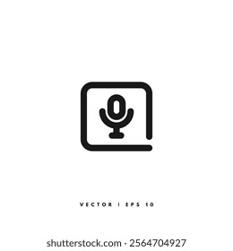 Microphone Line Icon. Editable Stroke
