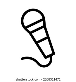 microphone line icon illustration vector graphic