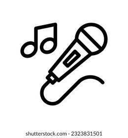 microphone line icon illustration vector graphic