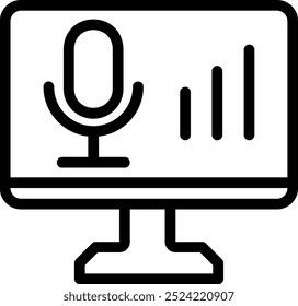 Vector de ilustración de icono de línea de micrófono