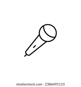 Microphone line icon isolated on white background