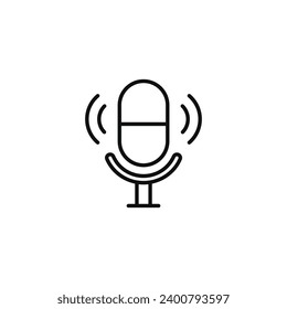 Microphone line icon isolated on white background
