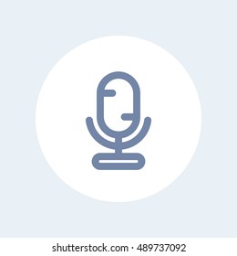 microphone line icon isolated on white