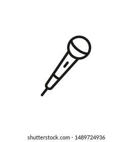 Microphone line icon. Karaoke, presenter, singer. Communication concept. Vector illustration can be used for topics like technology, entertainment, leisure